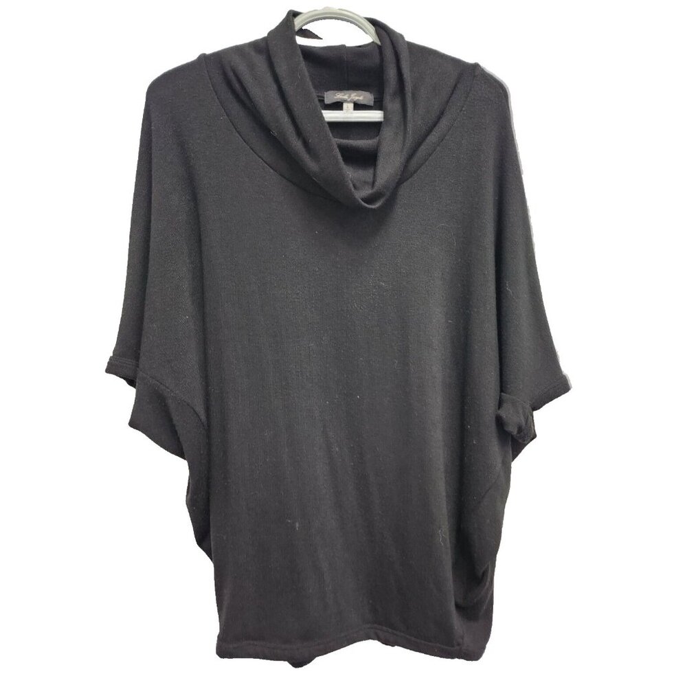 Laila Jayde Womens Tunic Top Small Black Cowl Neck Dolman Minimalist Capsule